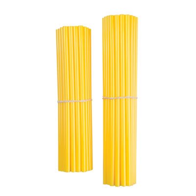 Bykas Dirt Bike Spoke Wraps - Yellow Wheel Rim Protectors for Husqvarna CR 250 2004 Motorcycle - Off-Road Protection & Style Upgrade for Motocross & Trail Riding