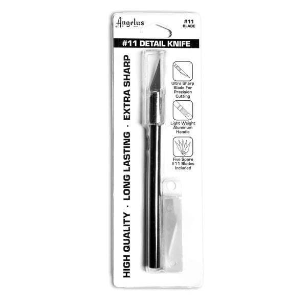 Angelus #11 Detail Knife with 5 Replacement Blades - Professional Leather Crafting & Shoe Repair Tool for DIY Projects