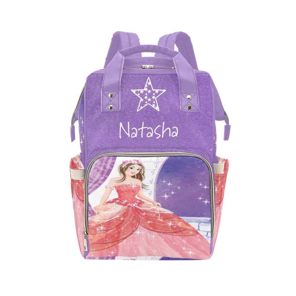 Personalized Watercolor Butterfly Purple Diaper Bag with Name - Stylish Nursing Baby Shoulder Bag for Moms, Perfect Baby Shower Gift for Girls (Ideal for Travel, Park Outings & Daily Baby Care)