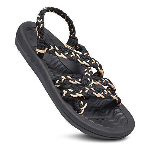 Women's Lightweight Crochet Slingback Sandals for Summer - Breathable Comfortable Beach Shoes for Women, Perfect for Vacation, Poolside, and Casual Outings