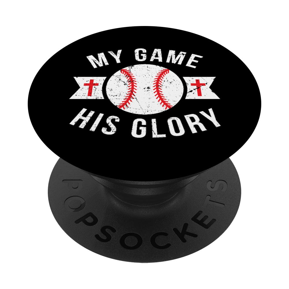 Christian Baseball Gifts for Men, Women & Kids - Cross Design PopSockets PopGrip for Players, Coaches & Teams - Perfect for Game Days, Bible Study & Youth Group Activities