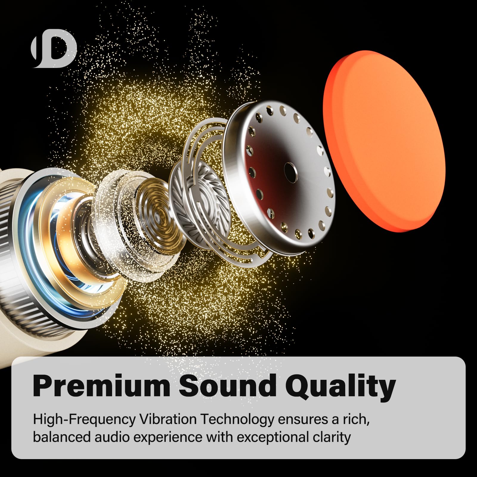 Wireless Bone Conduction Headphones with 32GB MP3 Player, Bluetooth 5.3, 8-Hour Playtime & IP68 Waterproof - Open Ear Design for Running, Cycling, Gym Workouts - Beige Orange Sports Headphones for Outdoor Activities