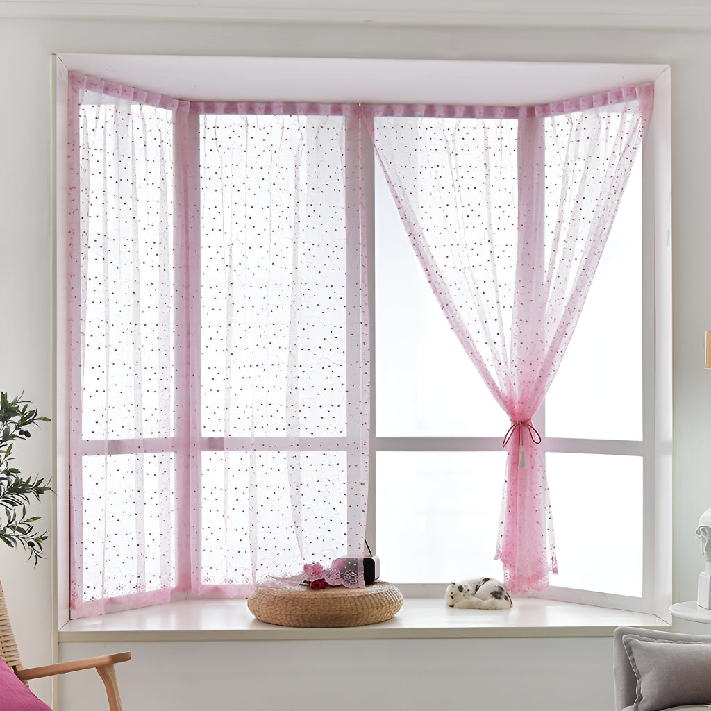 Adrianna Airy Lace Grommet Sheer Curtains - Elegant Window Treatment for Living Room & Bedroom | Light Filtering Custom Drapes for Home Decor