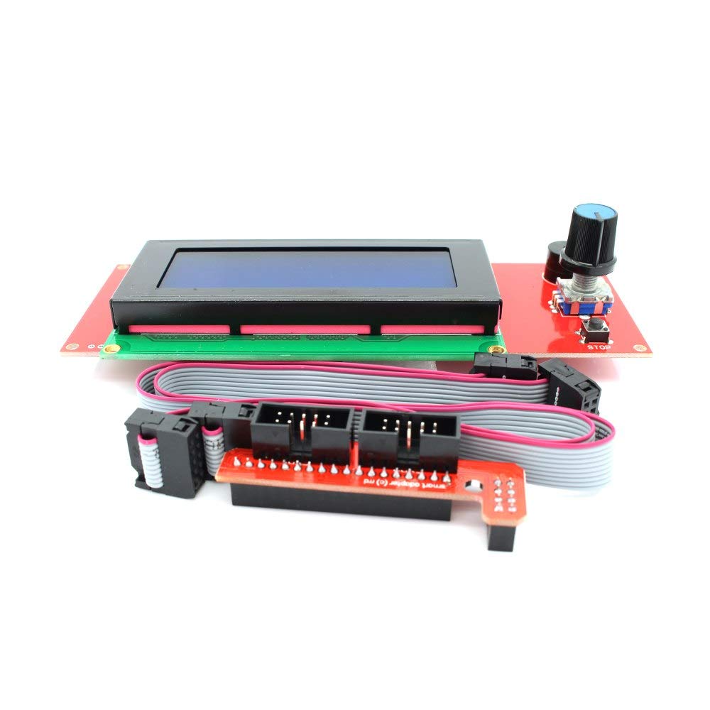 Ramps 1.4 Controller Board with 2004 LCD & Smart Adapter - 3D Printer Motherboard Upgrade Kit for DIY Printing Projects | Perfect for RepRap, Anet A8, and Creality Ender 3 Printers