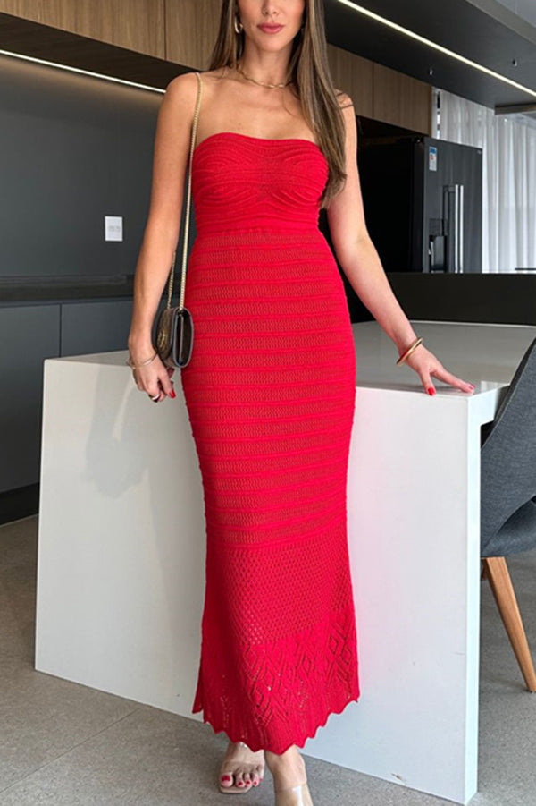 Elegant Solid Color Knitted Off Shoulder Sexy Slim Maxi Dress for Women - Perfect for Beach Vacations, Summer Parties & Date Nights