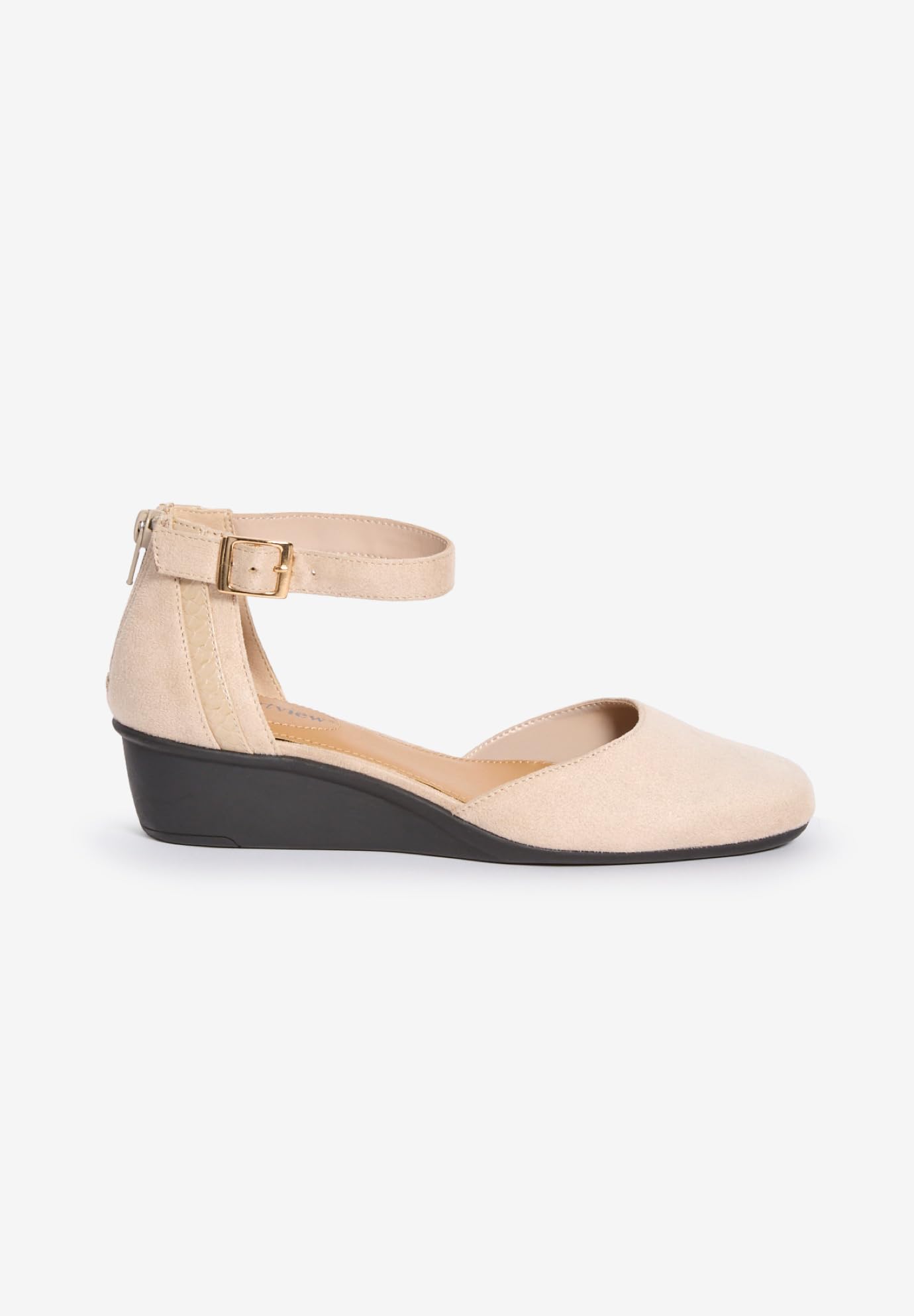 Comfortview Women's Wide Width The Aurelia Wedge Sandals - Comfortable & Stylish Summer Shoes for Walking, Travel & Casual Outfits