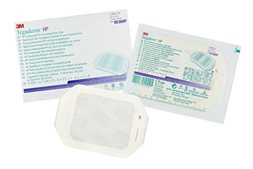 3M™ Tegaderm™ HP Transparent Film Dressing Frame Style 9534HP - Waterproof Wound Cover for IV Sites, Catheters & Surgical Incisions - Breathable Medical Bandage for Post-Op Care & First Aid