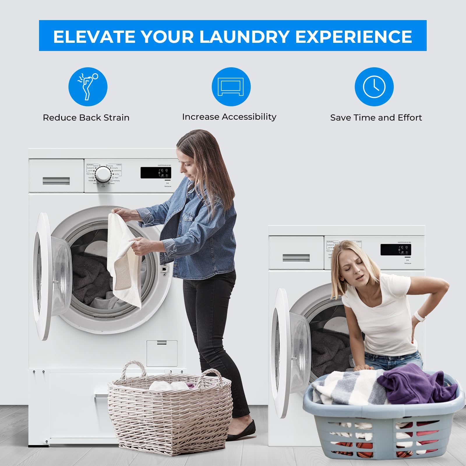 2 Pack Heavy Duty Washer and Dryer Pedestals - 28