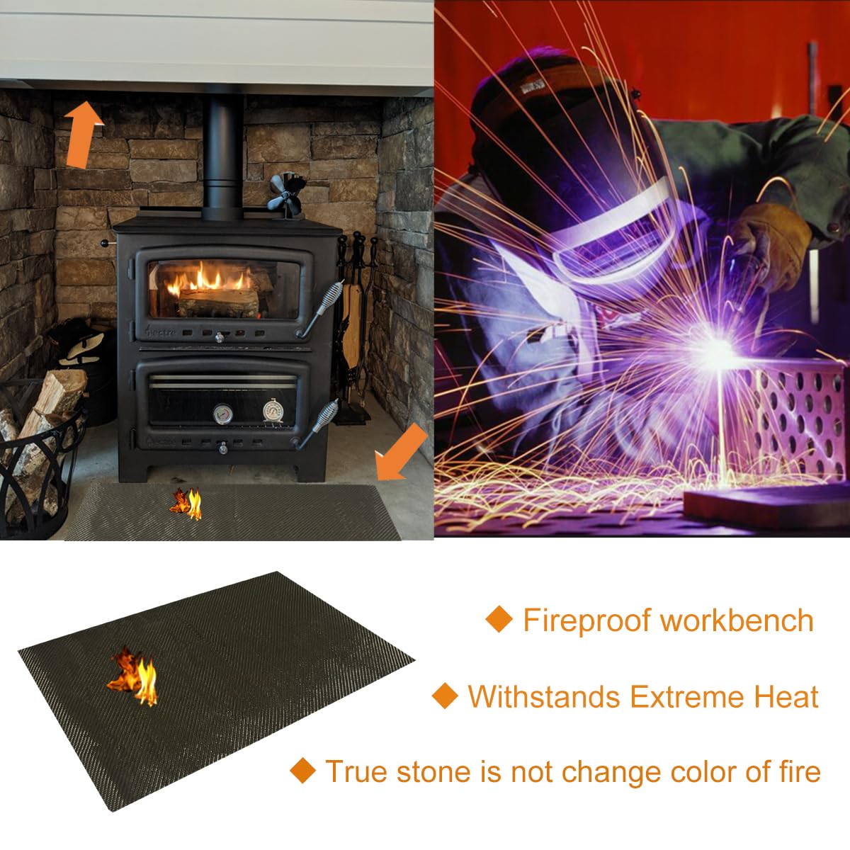12'' x 24'' Titanium Adhesive Backed Exhaust Heat Shield - 2500°F High Temperature Protection for Grills, Walls & Automotive Use - Thermal Barrier Blanket Mat for BBQ, Fireplace & Engine Bay Safety