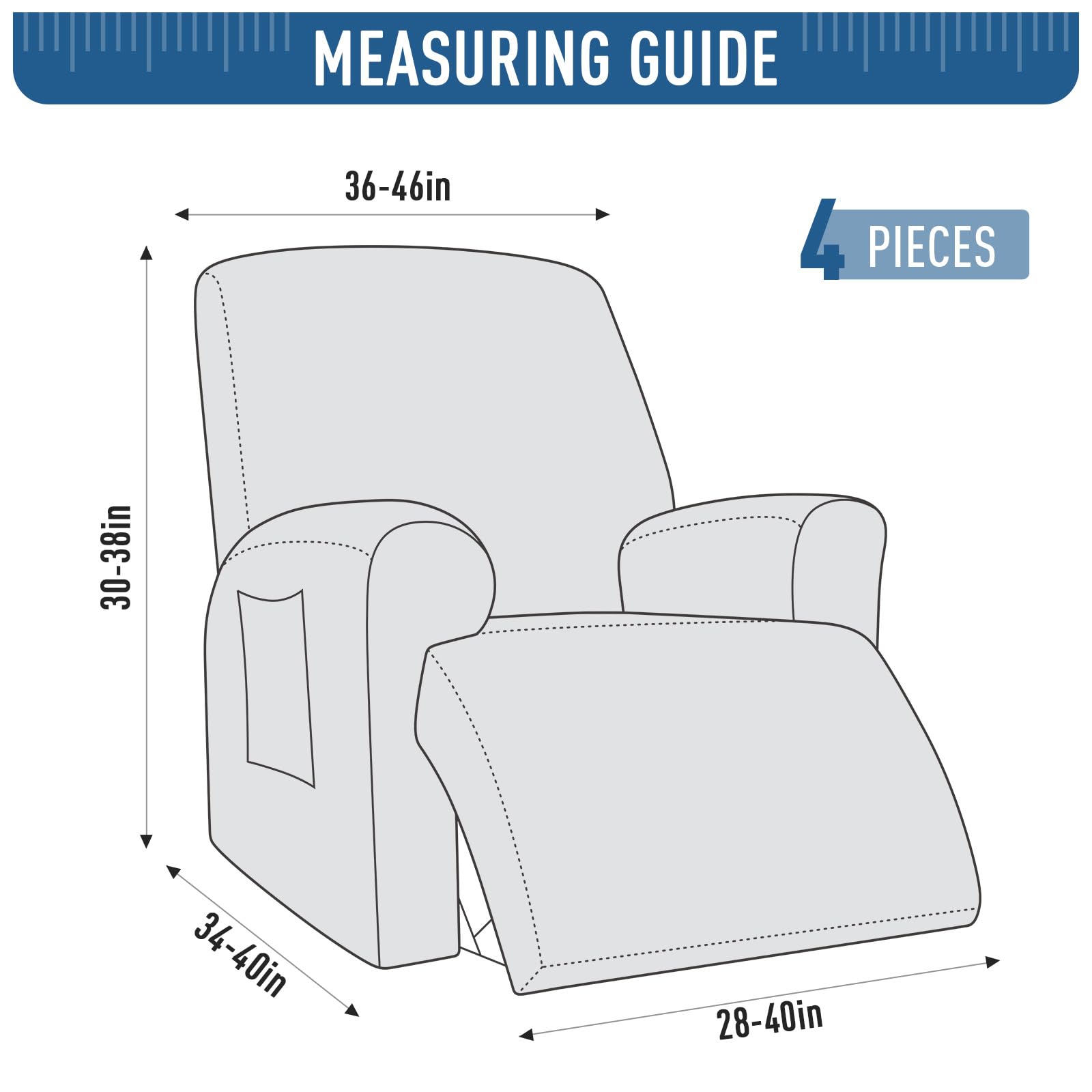 TAOCOCO Oversized Recliner Cover - Stretch Jacquard Reclining Chair Slipcover with Elastic Bottom, Furniture Protector for Sofa & Couch - Pet & Kid Friendly - Chocolate Brown - Perfect for Living Room, Family Room & Home Theater