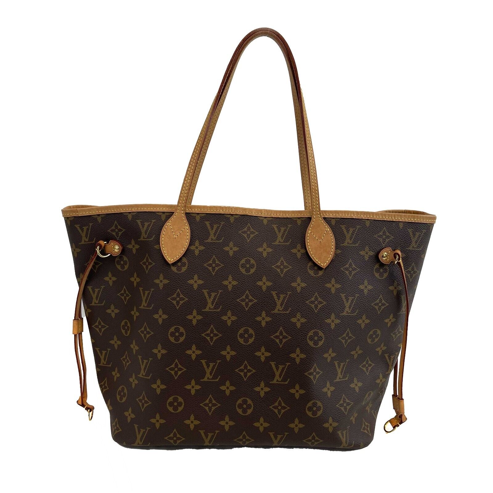 Louis Vuitton Neverfull MM Monogram Canvas Tote Bag - Brown/Tan Designer Handbag for Women, Perfect for Work, Travel & Everyday Use