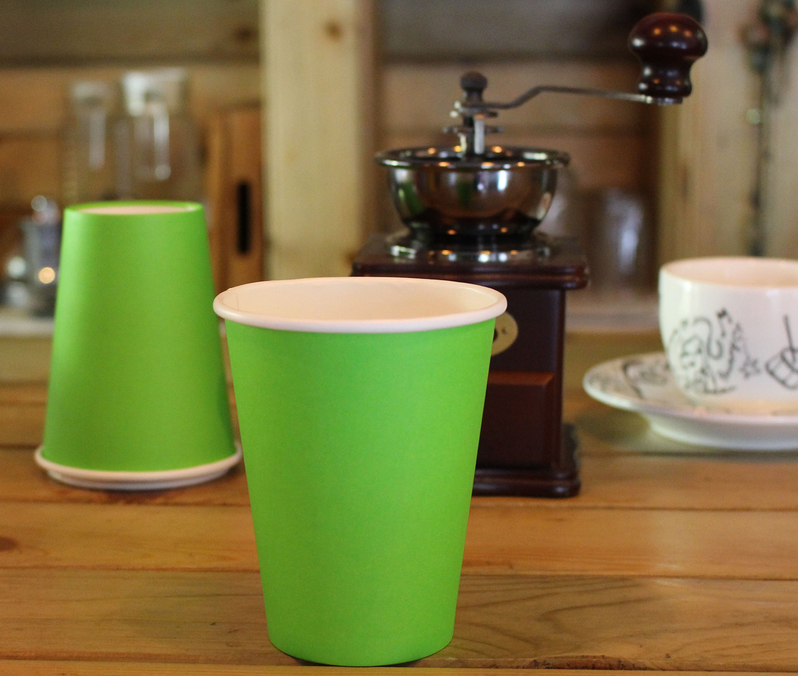 Yes!Fresh Hot Party Paper Cups - 8 Ounce (50 Count) - Multiple Colors (Green) - Ideal for Coffee, Tea, Hot Chocolate & Parties