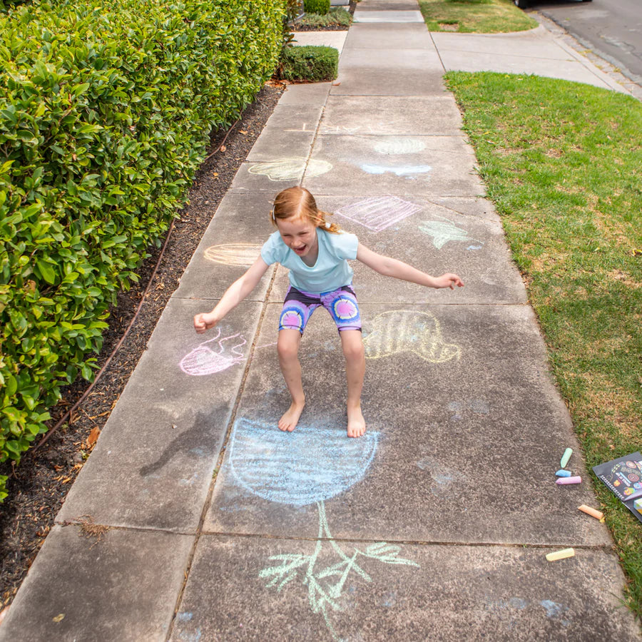 Chalk It Up Outdoor Games Set - Fun Sidewalk Chalk Games for Kids & Family - Perfect for Backyard, Park, and Playground Activities
