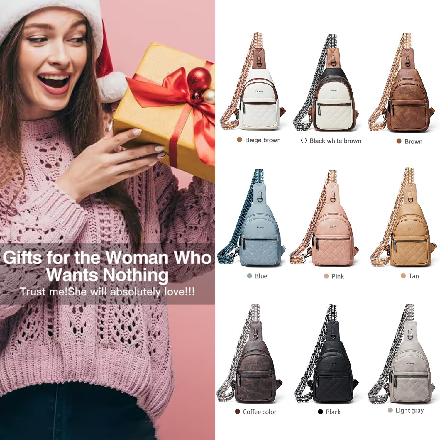 Women's Faux Leather Sling Bag - Crossbody Fanny Pack for Travel & Daily Use