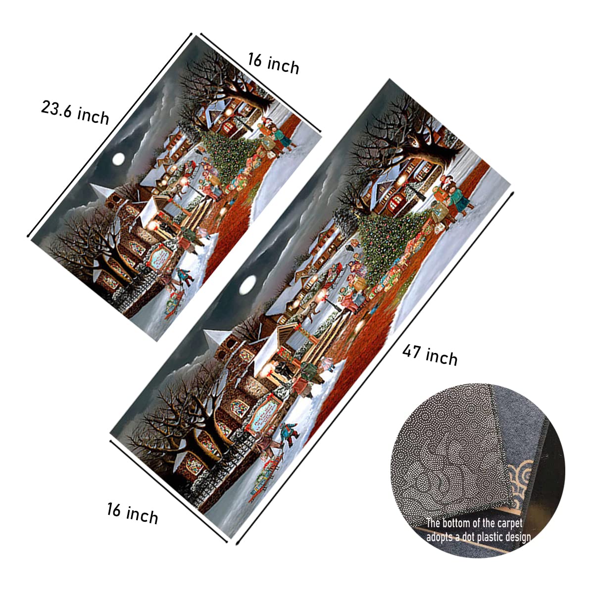 Premium Anti-Fatigue Kitchen Mat Set (2PCs) - Non-Slip Waterproof Standing Mats for Comfortable Cooking - 16