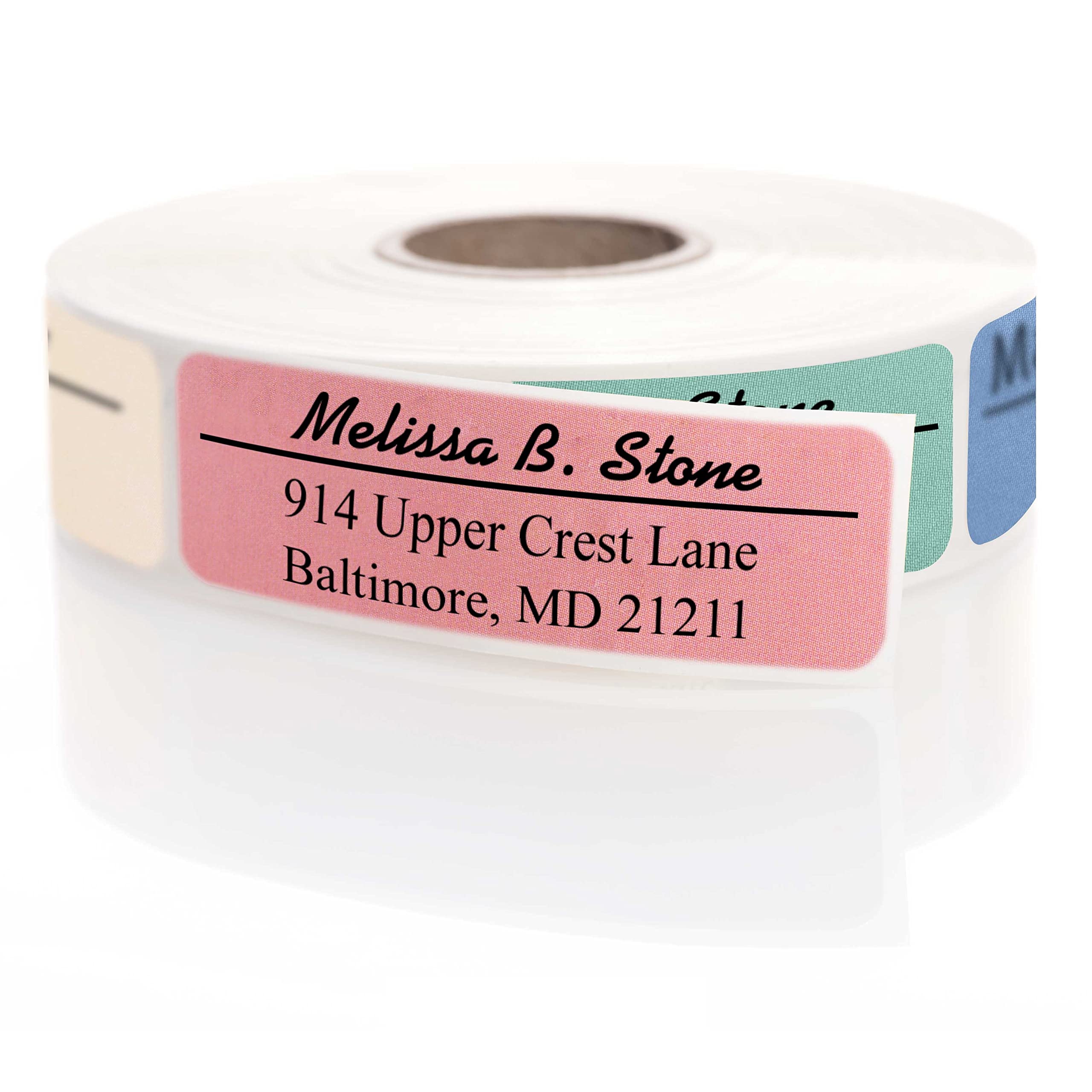 Elegant Modern Classic Rolled Return Address Labels with Plastic Dispenser - Stonewash Design | Perfect for Wedding Invitations, Business Mail & Personal Correspondence