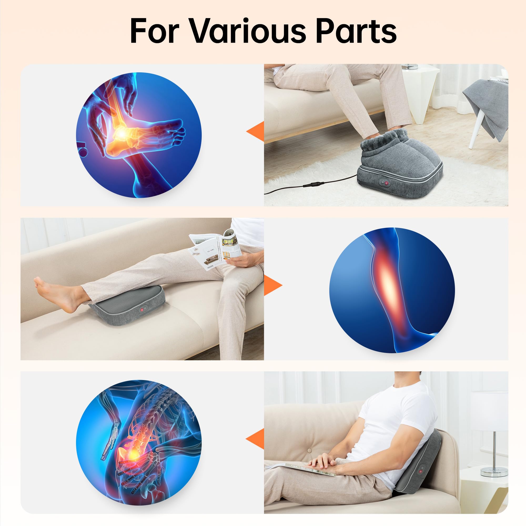 Snailax Shiatsu Foot Massager with Heat and Remote Control - Electric Foot Massager Machine for Feet and Back Pain Relief - Perfect Under Desk Foot Warmer for Men & Women - Ideal Gift for Home, Office, and Relaxation Therapy