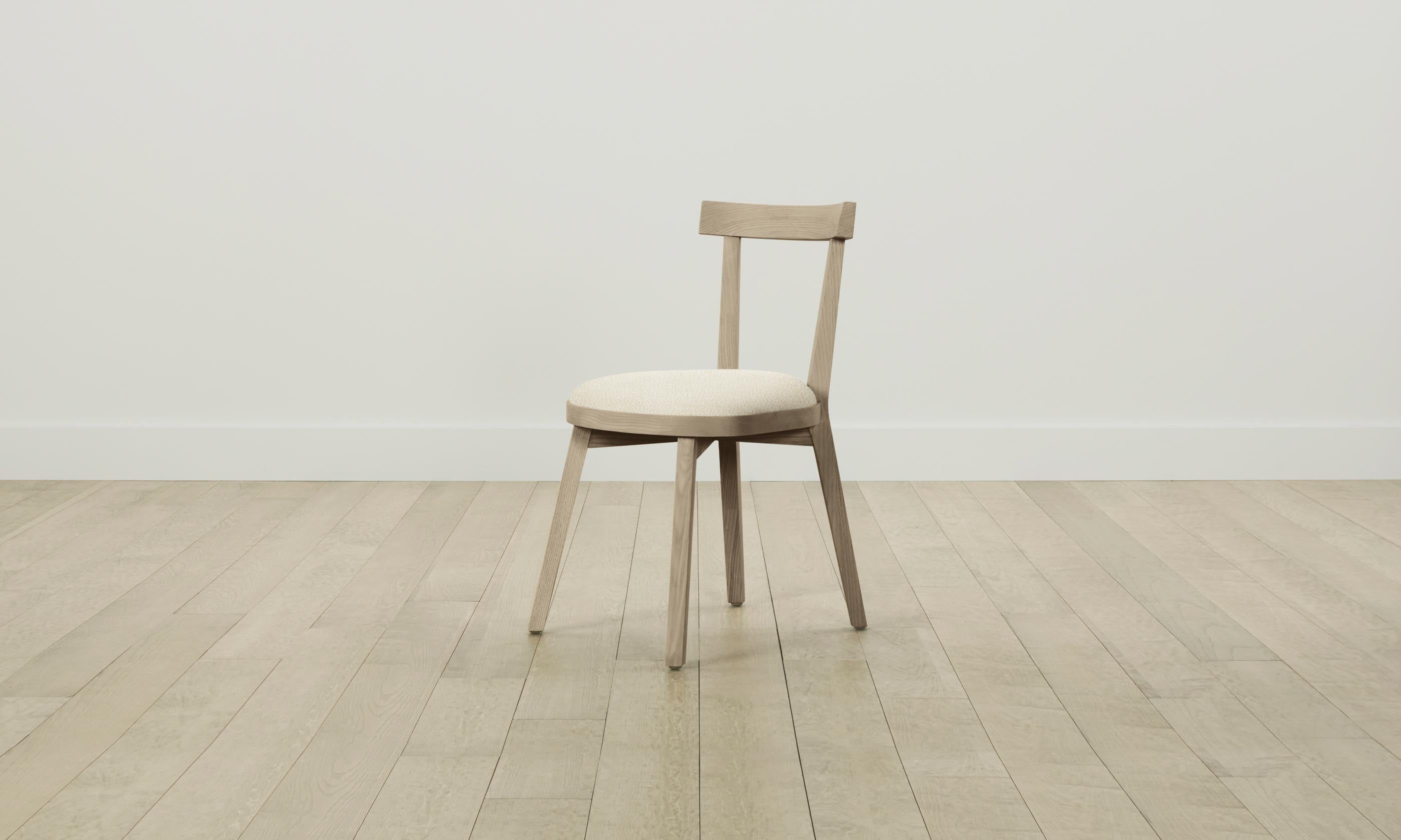 Allen Dining Chair - Italian Bouclé White Upholstered Modern Accent Chair for Kitchen, Dining Room & Office | Comfortable & Stylish Seating Solution
