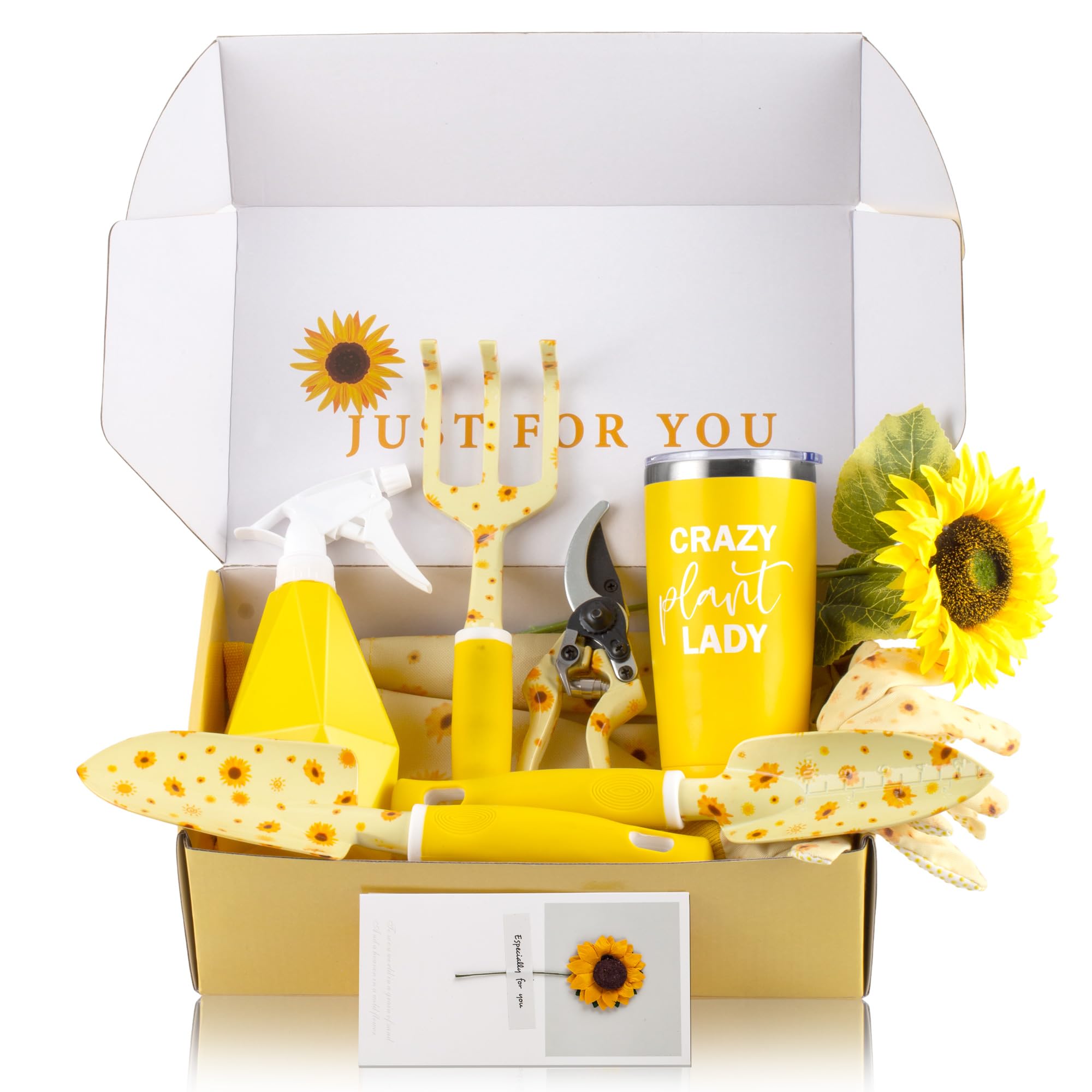 Premium Heavy Duty Gardening Hand Tools Set with Durable Tool Bag - Perfect Sunflower Themed Gift for Women | Ideal for Planting, Weeding & Outdoor Garden Work
