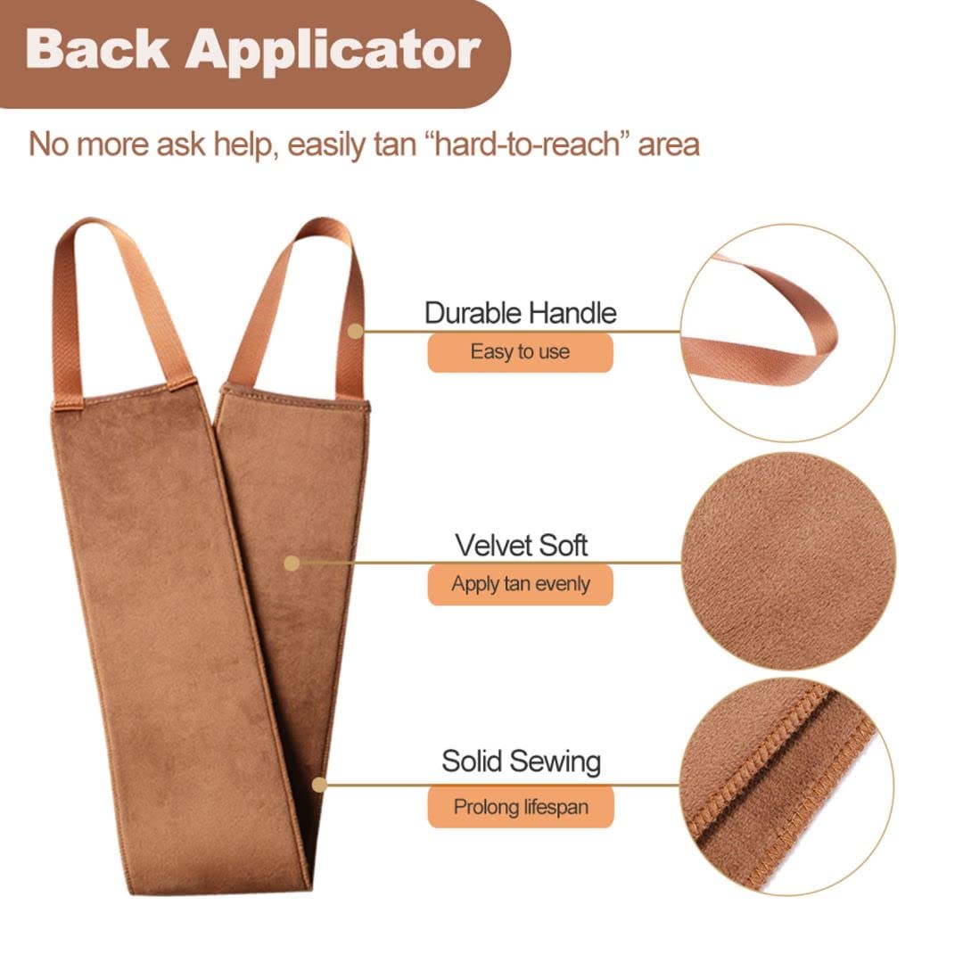 Sanfery 5-Pack Self Tanning Mitt Applicator Kit - Includes Tanning Gloves, Back Applicator, Mini Mitt & Exfoliating Brush for Flawless Fake Tan Application | Perfect for Body, Face & Hard-to-Reach Areas | At-Home Sunless Tanning Essentials