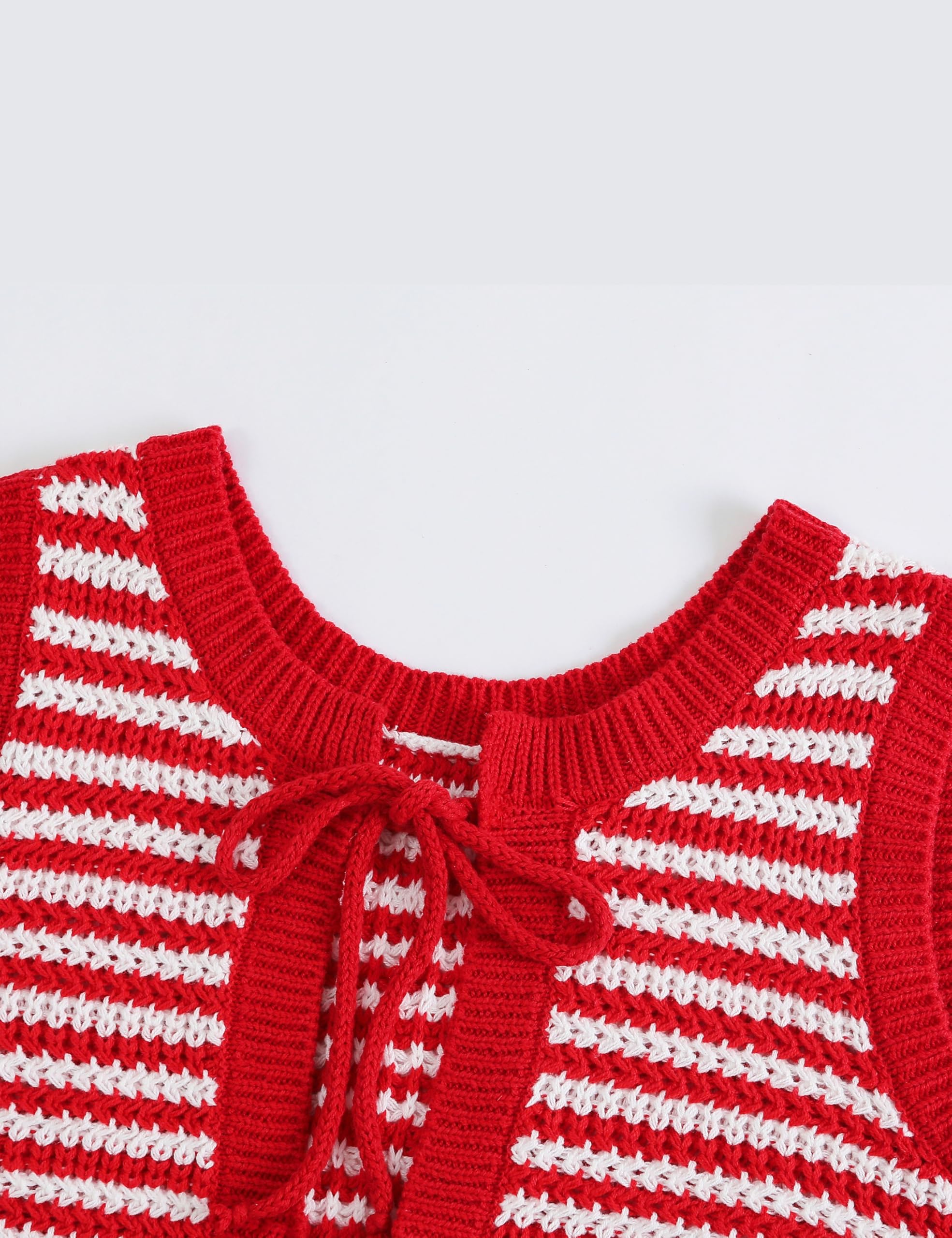 Women's Casual Sleeveless Crochet Sweater Vest - Color Block Tie Back Knit Tank Top for Spring/Summer Layering | Office Wear & Weekend Outfits
