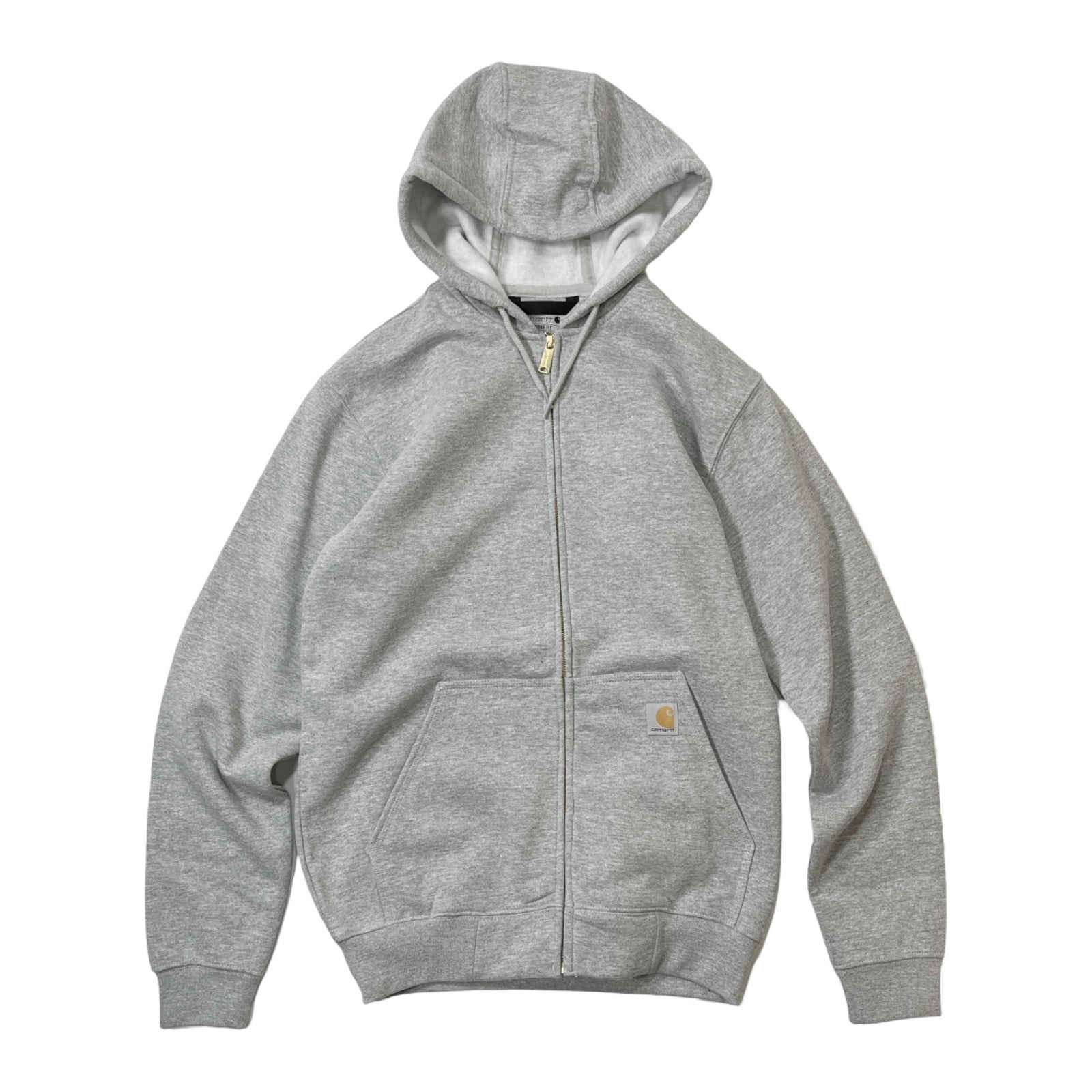 Carhartt Men's Loose Fit Full Zip Hooded Sweatshirt - Heather Grey | Warm Fleece Lining for Outdoor Work & Casual Wear