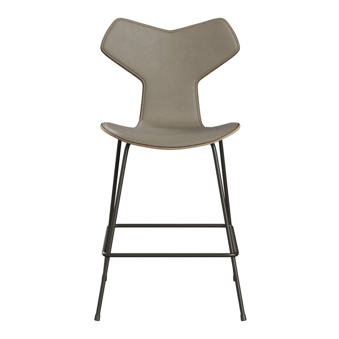 Grand Prix Counter Chair 3138 - Clear Lacquered Wooden Bar Stool with Front Upholstered Seat - Perfect for Kitchen Islands, Breakfast Bars & Home Decor