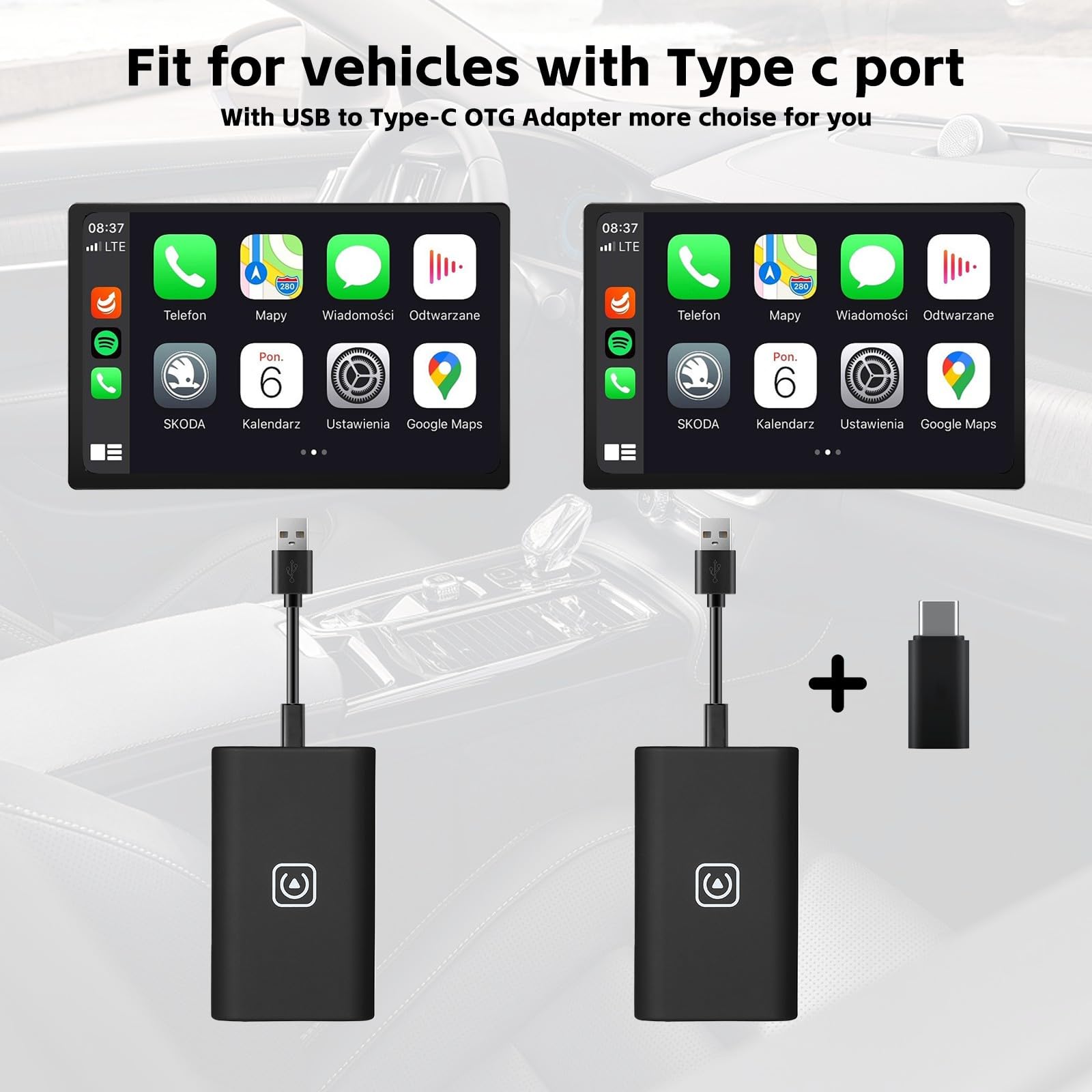 Wireless CarPlay Adapter for iPhone - Plug & Play Auto Connect, No Delay CarPlay Dongle for Cars 2016+ & iOS 10+ (Black) | Seamless iPhone Integration for Safer Driving & Hands-Free Navigation