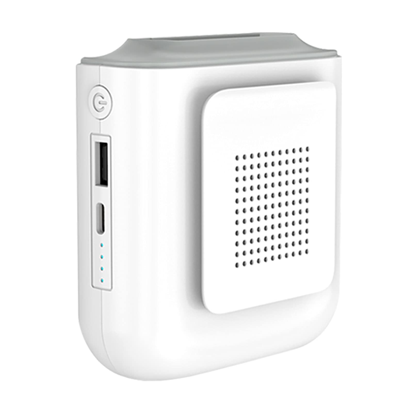 SUOTENG Mini Belt Fan - Portable Small Personal Fan, Rechargeable Neck Hanging & Waist Fan with 3 Speeds - Perfect for Outdoor, Office, Travel & Sports (White)