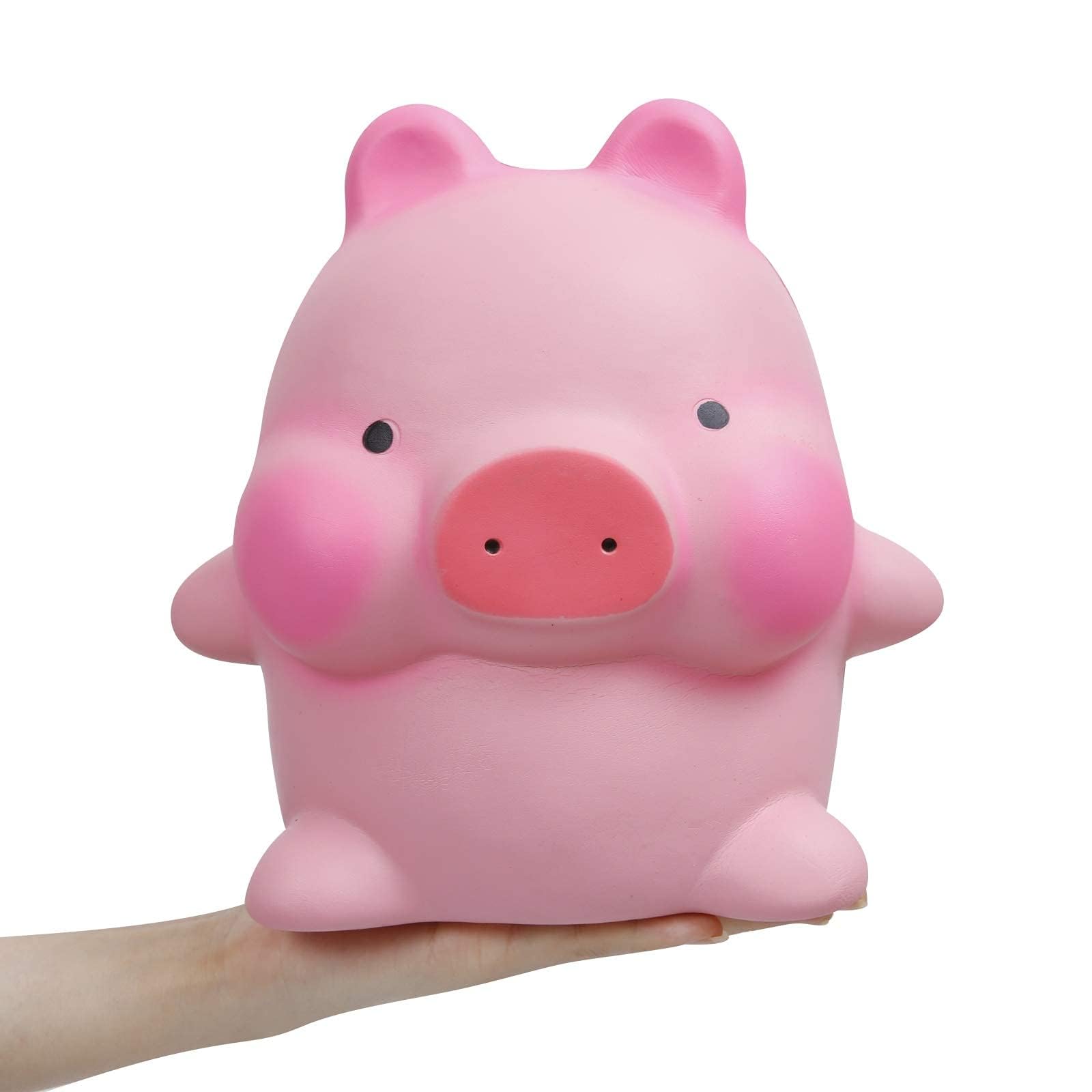 Anboor Jumbo Pig Squishy Toy - Kawaii Slow Rising Stress Relief for Kids & Valentine's Gifts (Pink)