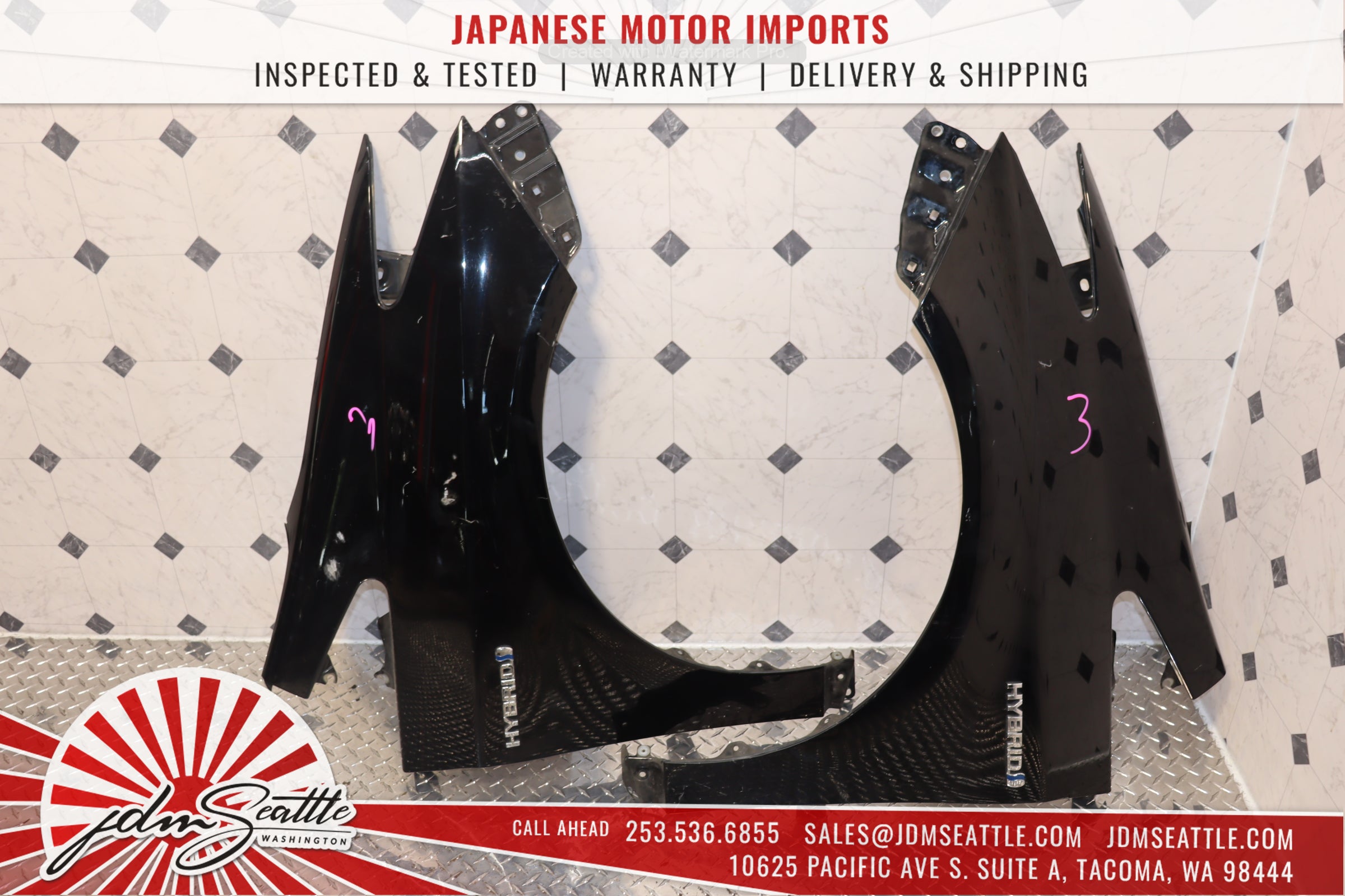 JDM 10-15 Toyota Prius Hybrid Front Bumper Replacement with Hood & Fenders in Black - Perfect for Car Restoration & Customization Projects