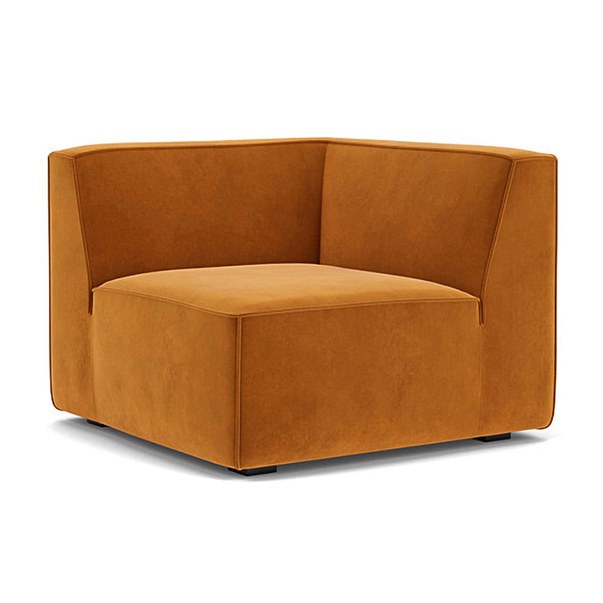 Luxury Dane Velvet 1-Seater Left Corner Modular Sofa - Modern Small Space Living Room Furniture for Apartments & Studios | Comfortable Single Seater Couch with Soft Velvet Fabric, Perfect for Relaxing, Reading or Watching TV