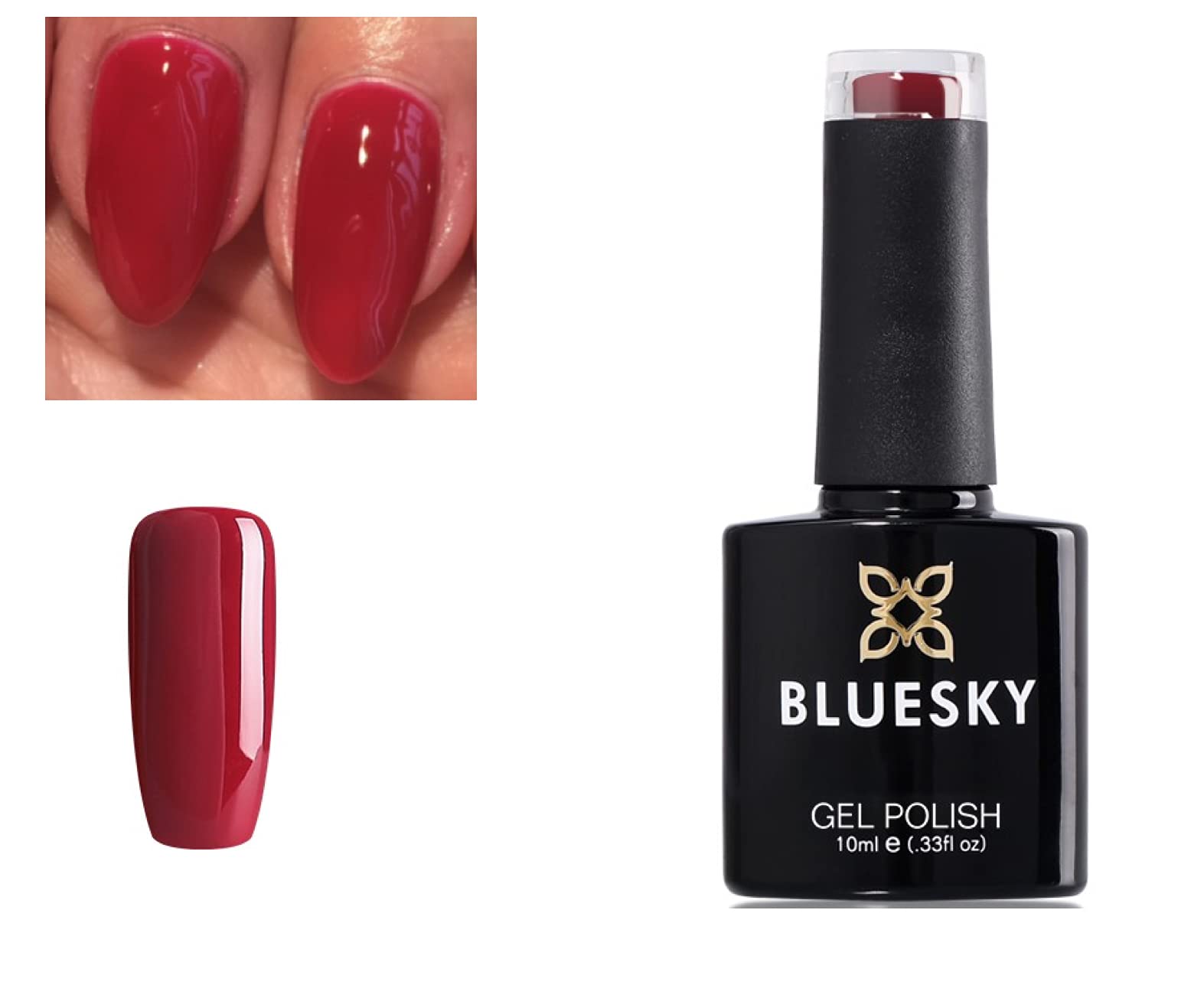 BLUESKY Gel Polish in Red Rose Taffetta - Soak Off LED UV Nail Polish (80584) for Salon & Home Manicures