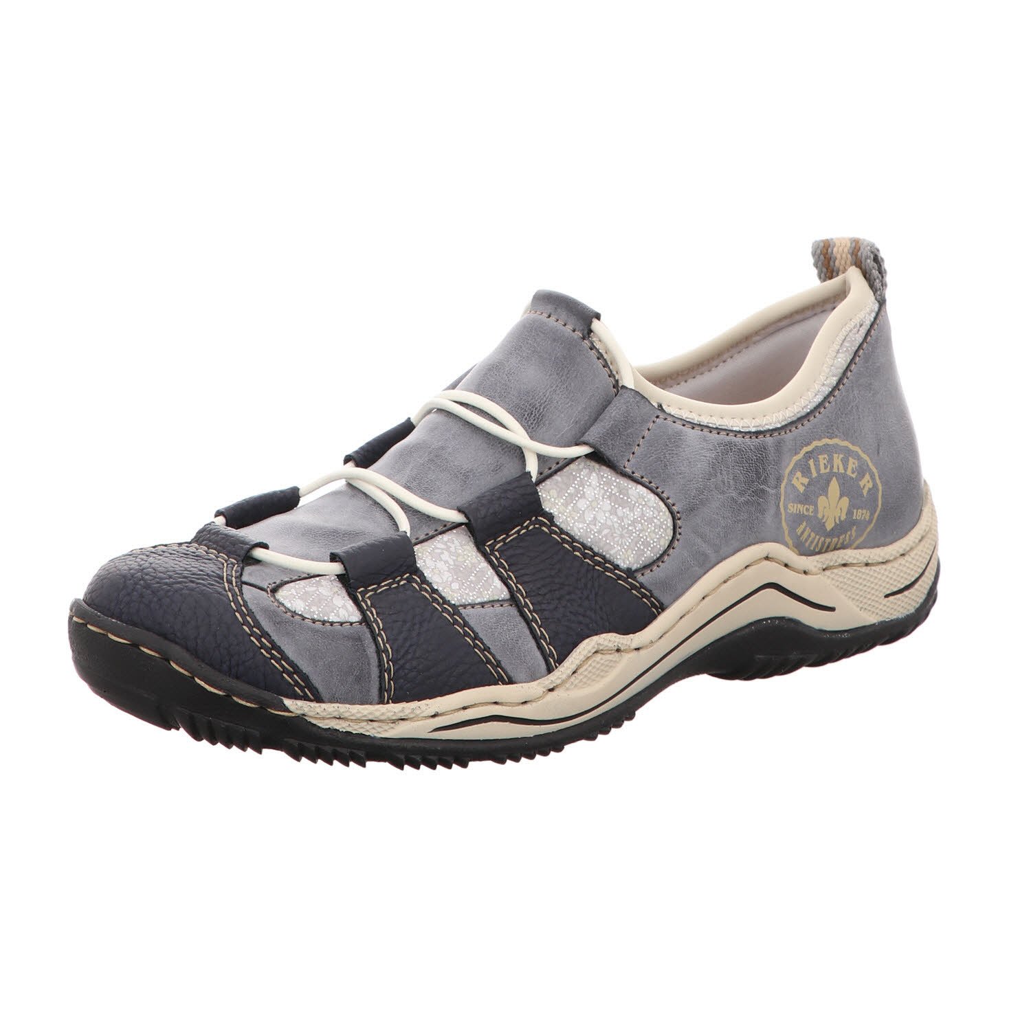 Rieker L0582 Women's Low-Top Sneakers - Navy Blue Casual Walking Shoes for Women | Comfortable Lightweight Breathable Sneakers for Everyday Wear, Work & Travel | UK 8 (EU 42)