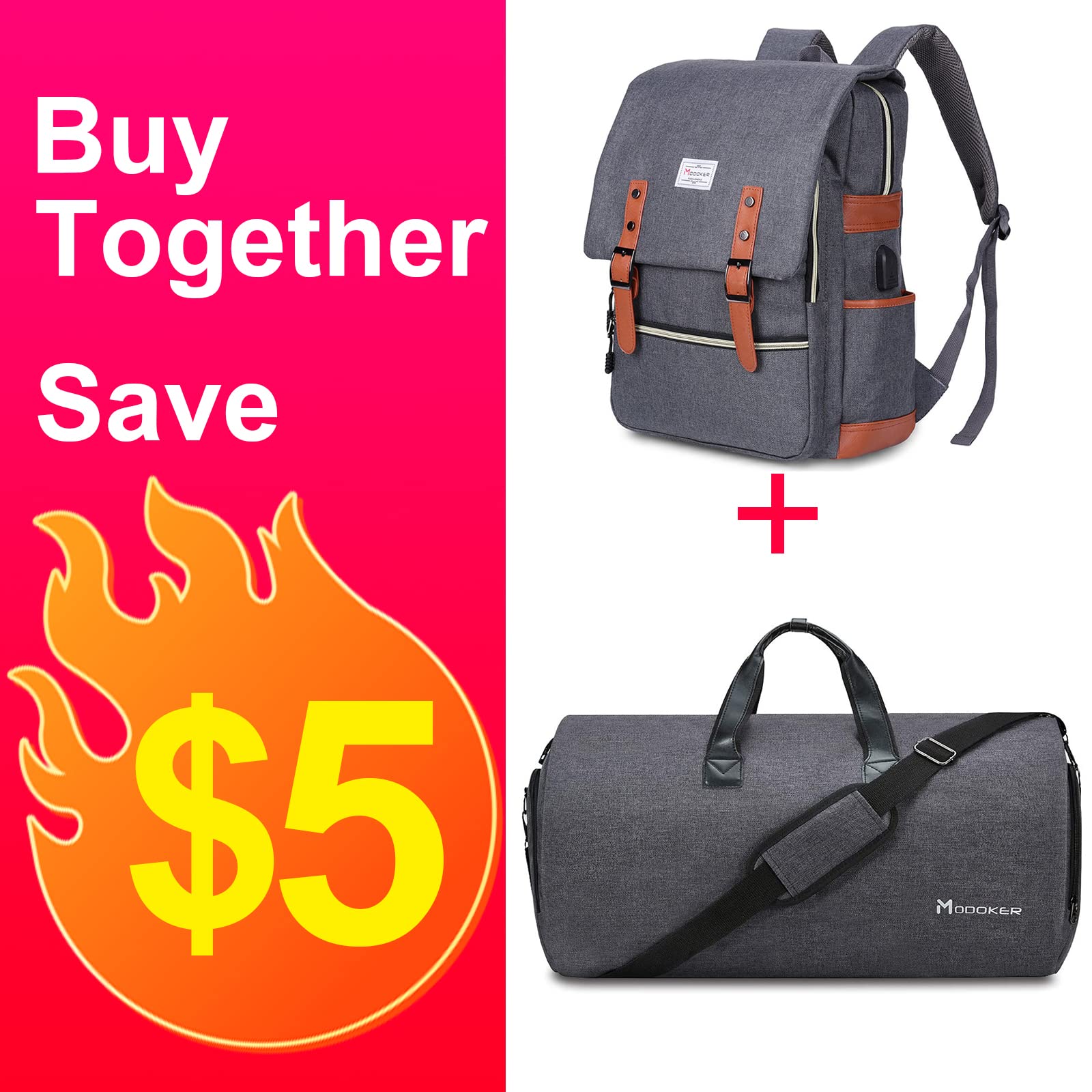 Vintage Laptop Backpack for Women & Men - Convertible 2-in-1 Garment Bag with Shoulder Strap | Hanging Suitcase for Business Travel, Work Commute & College Use