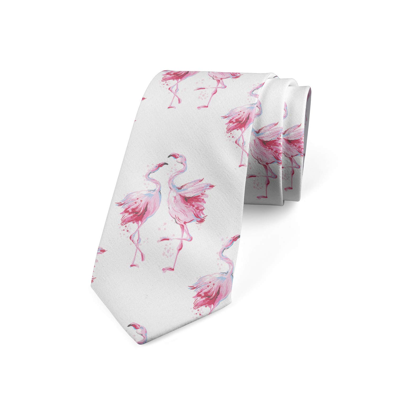 Ambesonne Men's Necktie - Elegant Watercolor Silhouettes Design, 3.7