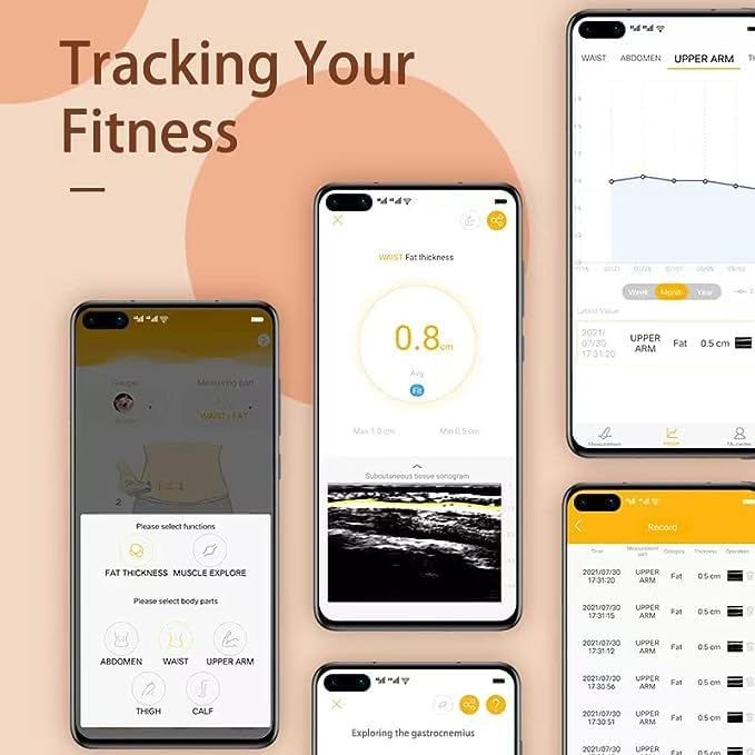 Smart Body Fat & Muscle Analyzer - Handheld Body Composition Monitor with Bluetooth App for iOS/Android - Track Fitness Progress for Home Gym & Weight Loss