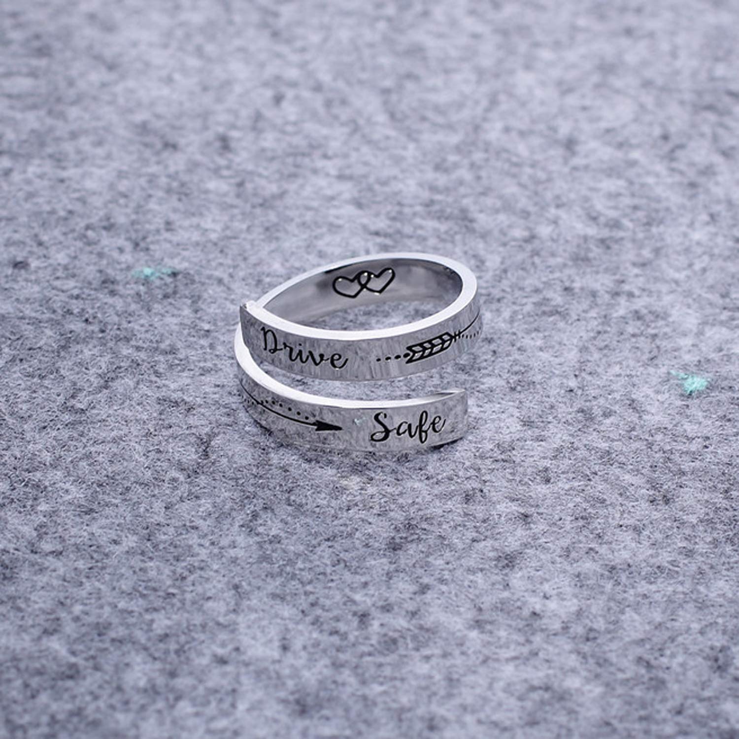 Inspirational Stainless Steel Spiral Wrap Twist Ring for Women - Personalized Encouragement Jewelry, Birthday Gift for Her, Perfect for Daily Wear, Office & Special Occasions