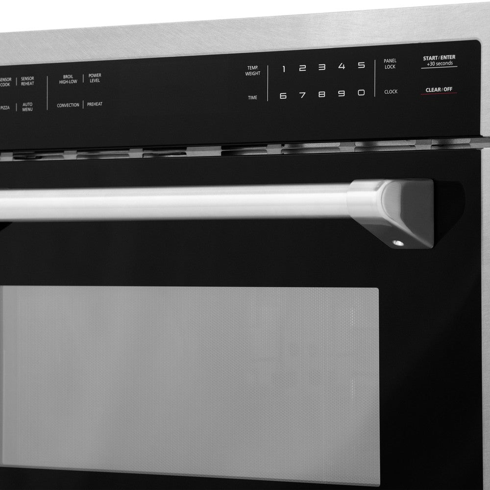 ZLINE 24 Inch Built-In Convection Microwave Oven - 1.6 Cu Ft Stainless Steel with Speed & Sensor Cooking (MWO 24 SS) - Perfect for Kitchen Remodeling & Small Space Cooking