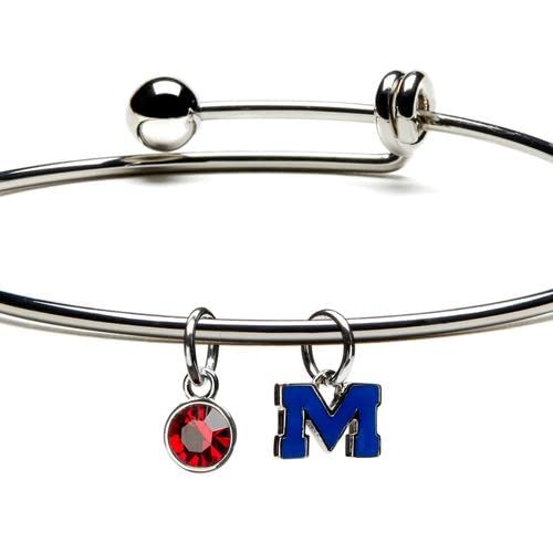 Ole Miss Bead Charms for Bracelets - Stone Armory Handmade Jewelry - Perfect for Gifts, Sorority Accessories & Game Day Spirit