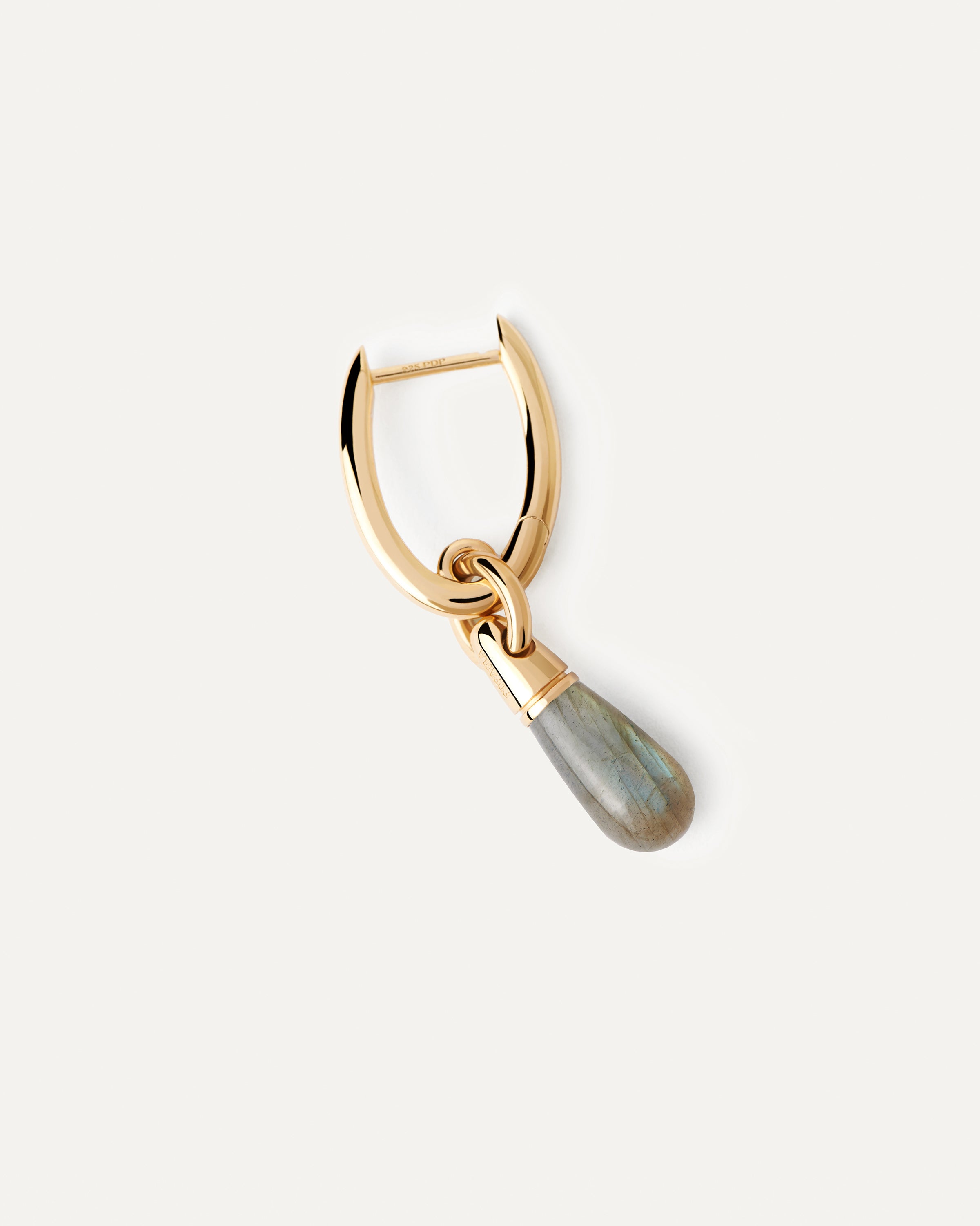 Labradorite Jupiter Single Hoop Earrings - Genuine Labradorite Gemstone Dangle Earrings for Women | Perfect for Boho, Festival & Everyday Wear