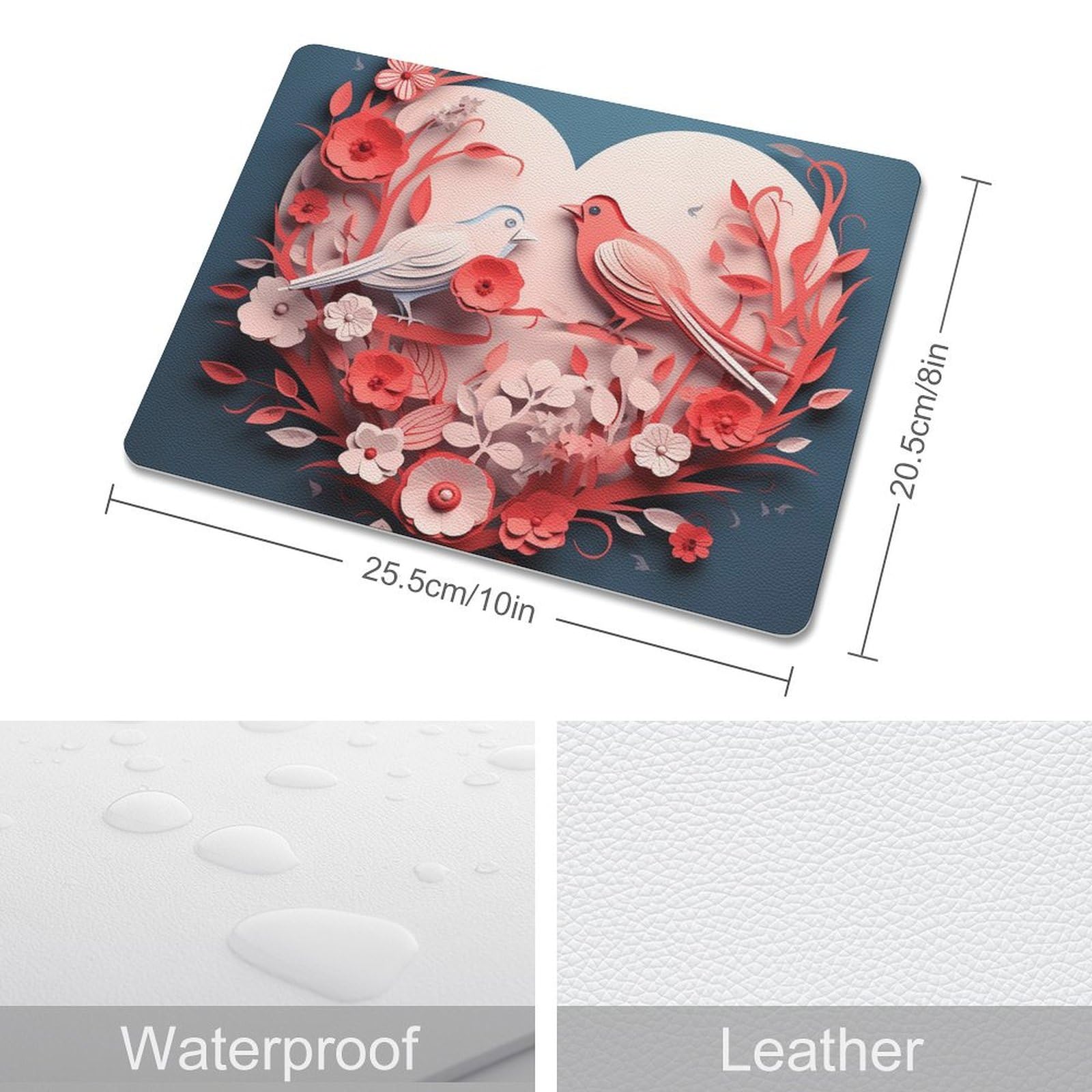 Personalized Leather Mouse Pad - Anti-Slip Gaming & Office Desk Mat for Valentine's Day Gift - Perfect for Computer Work, Home Office & PC Gaming Setups