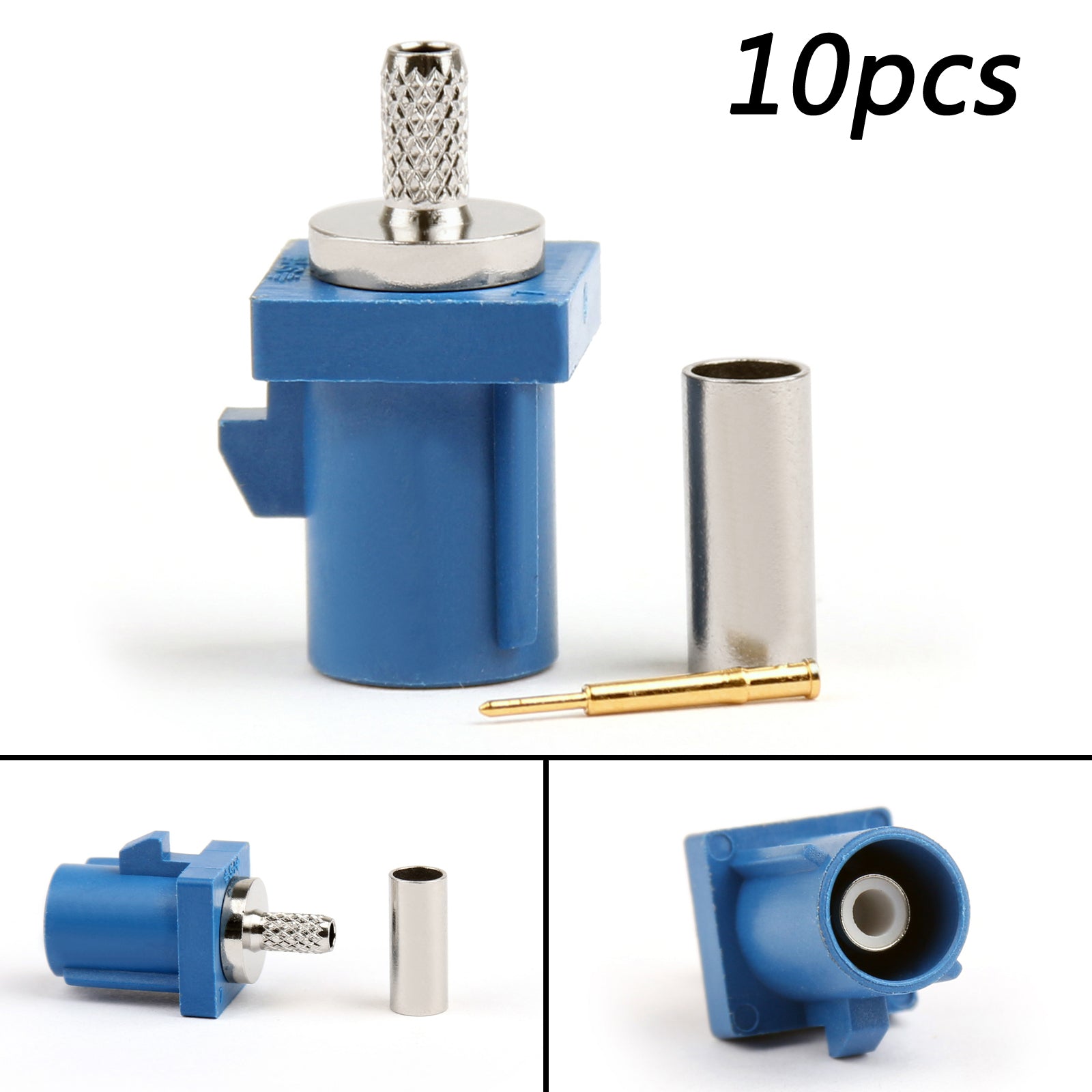 10Pcs Fakra C Male Plug Connectors for GPS Navigation & Telematics - Compatible with RG316 RG174 Cables - Ideal for Car Audio, Vehicle Tracking & Fleet Management Systems
