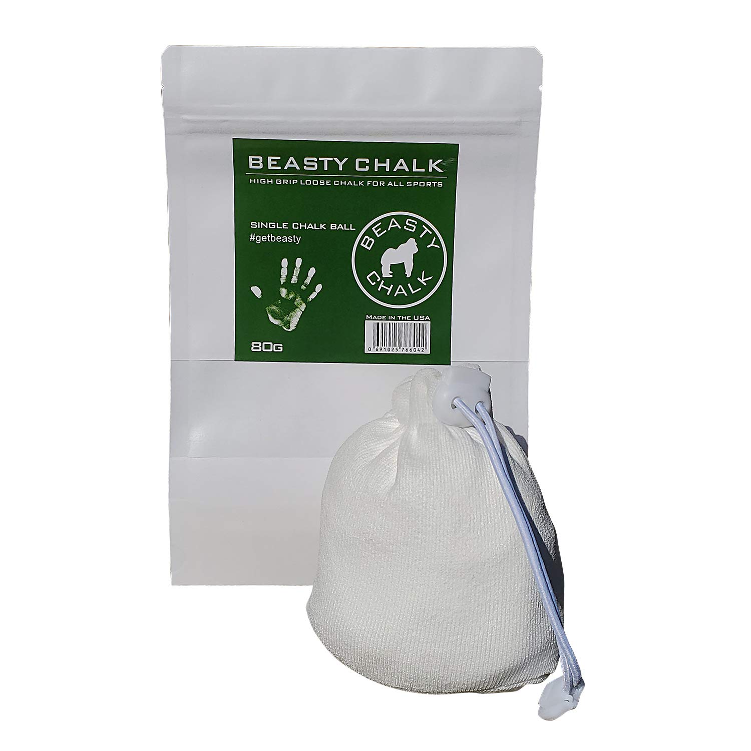 Premium Gym Chalk Ball - 80g Refillable Chalk Sock for Climbing, Weightlifting & Crossfit | Non-Toxic, Dust-Free | Ideal for Rock Climbing, Gymnastics, Powerlifting & Workout Grip Enhancement