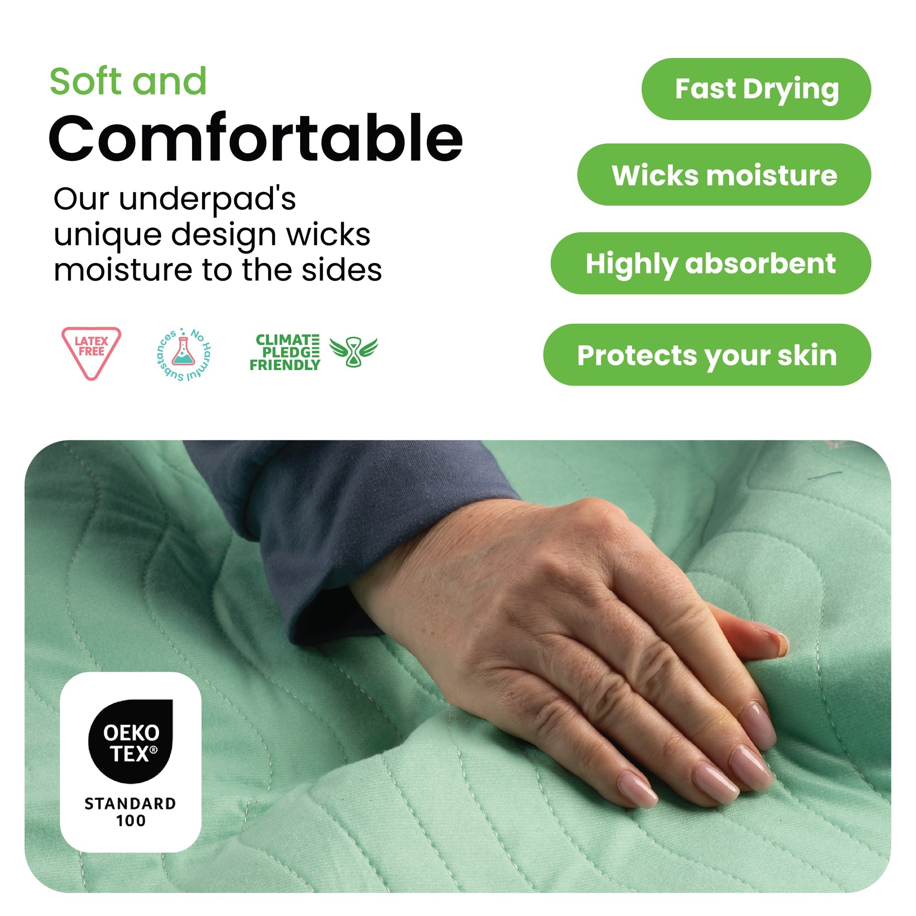 Improvia Washable Underpads for Incontinence - 2 Pack | Waterproof Bed Pads for Adults & Pets | Reusable & Absorbent for Home, Hospital, or Travel Use