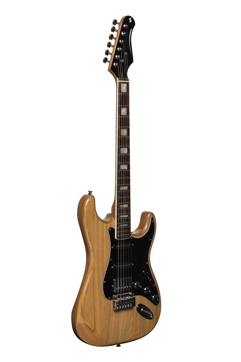 Stagg SES-60 NAT 6-String Solid Body Electric Guitar - Right Handed, Natural Finish | Perfect for Beginners, Practice & Live Performances