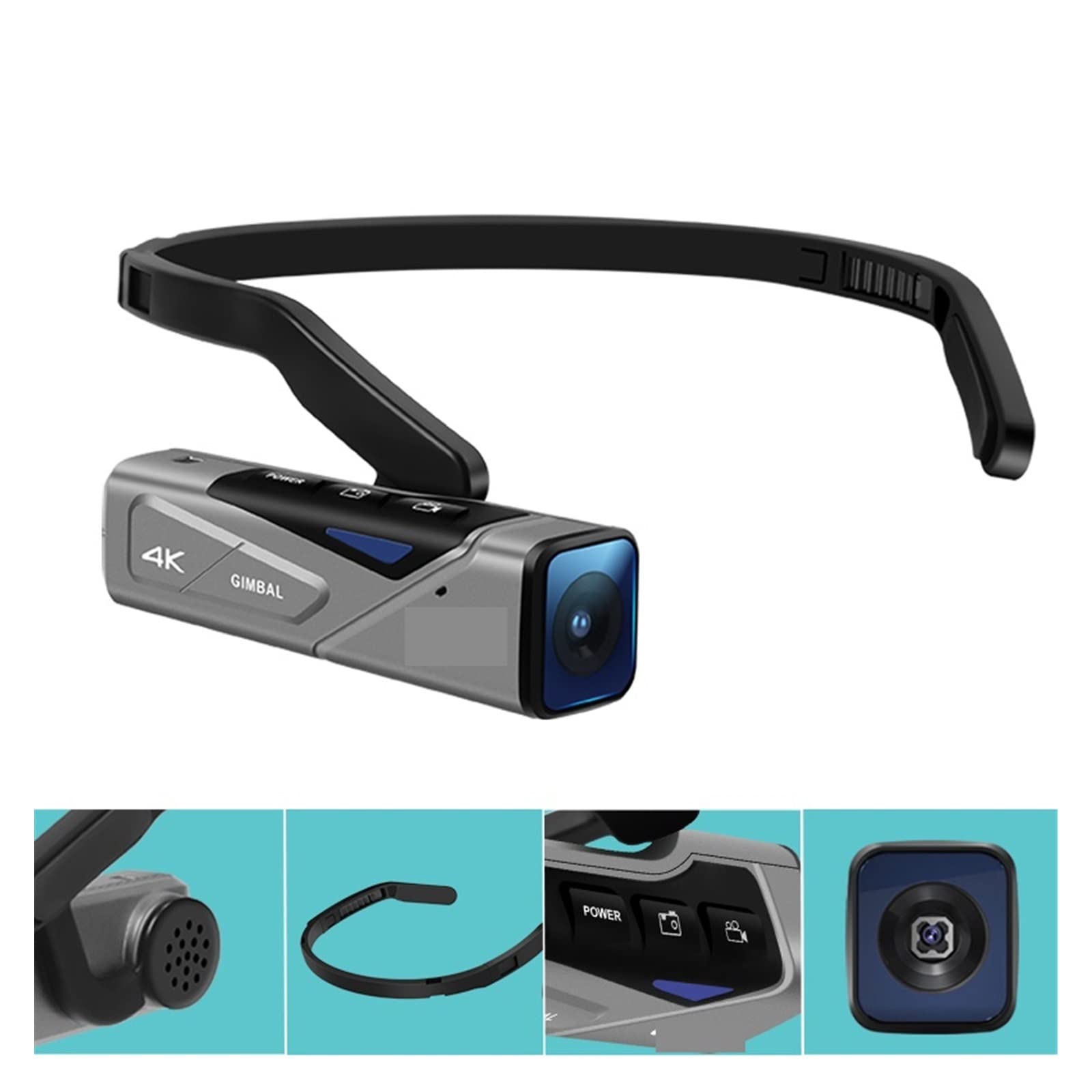 BODORME 4K Mini Digital Camera - Wearable Head Mounted Camcorder for Vlogging, Sports & Action Videos (EP7 with Remote Control) - Perfect for Travel, Cycling, Hiking & Outdoor Adventures
