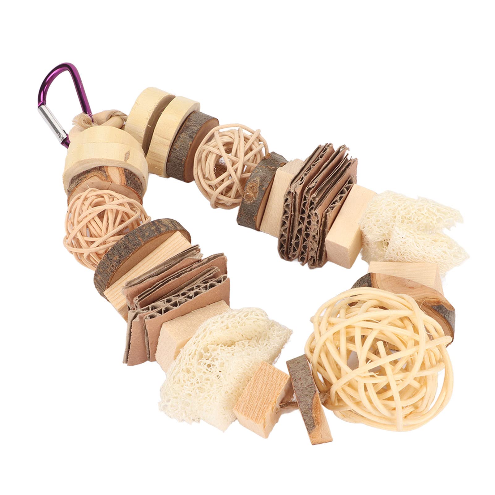 Natural Wooden Bird Chew Toys for Parakeets & Parrots - Rattan Balls & Wood Blocks for Macaws, African Greys - Durable Cage Toys for Small & Medium Birds - Perfect for Playtime & Mental Stimulation