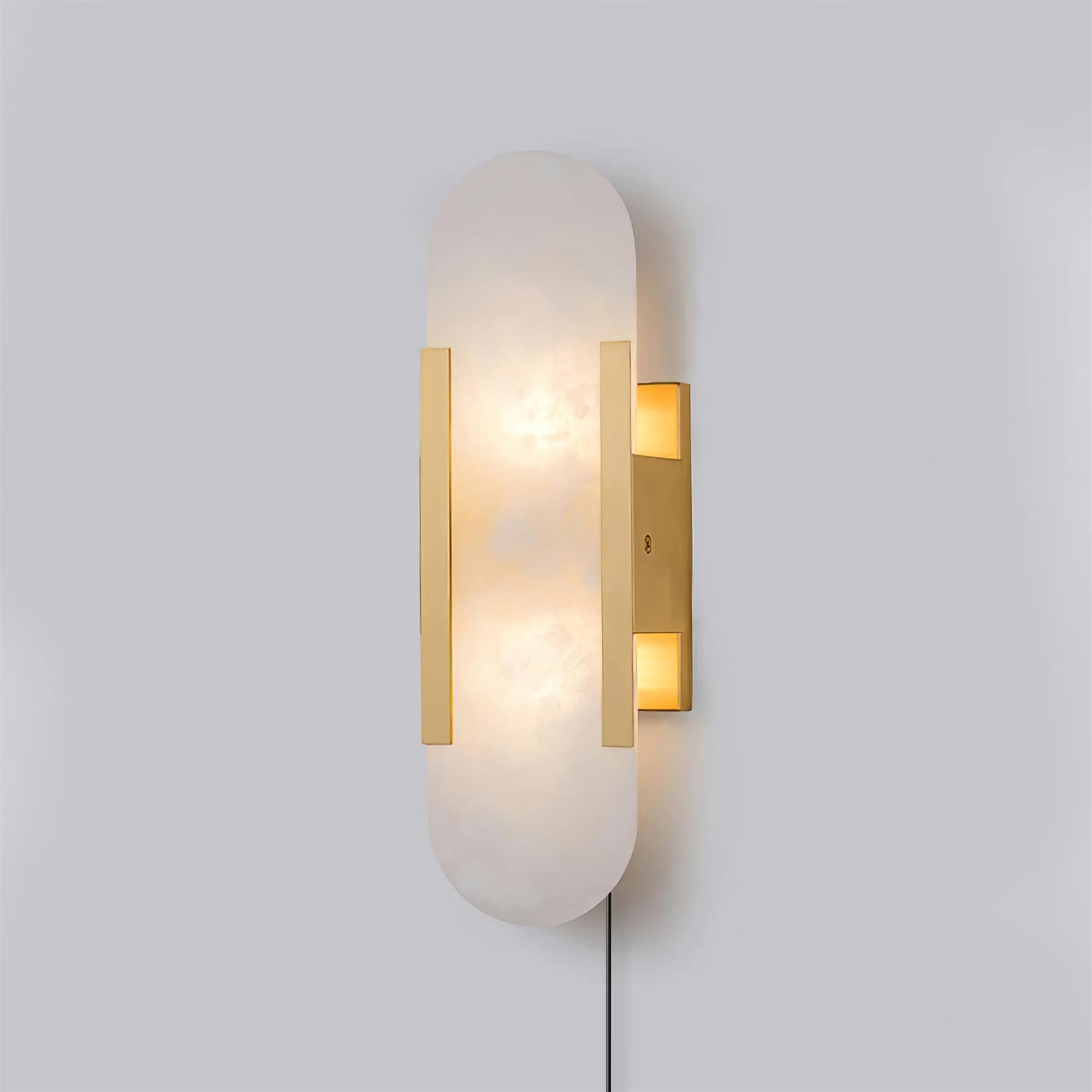 Melange Elongated Plug-in Wall Sconce Light - Modern Plug in Wall Lamp for Bedroom, Living Room & Hallway Lighting