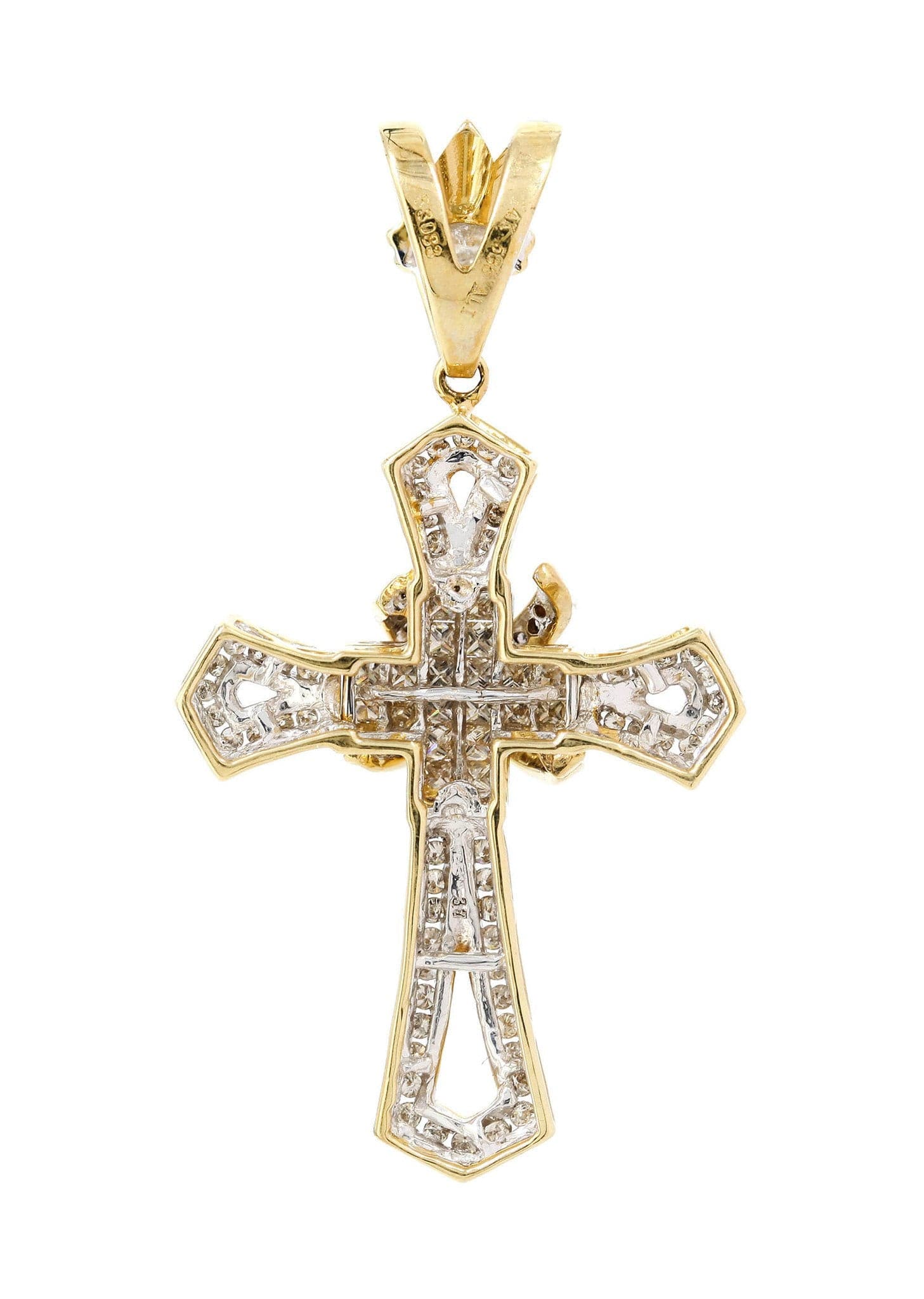 0.97 Carat Diamond Cross Pendant Necklace - 6.47 Grams Solid Gold Jewelry for Women - Perfect for Weddings, Anniversaries & Religious Gifts